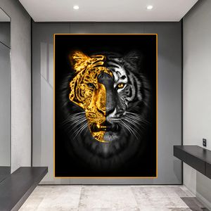 Schilderijen Tiger Lion Animal Modern Art Poster Canvas Painting Frameless Wall Painting Living Room Slaapkamer Home Decor 230823