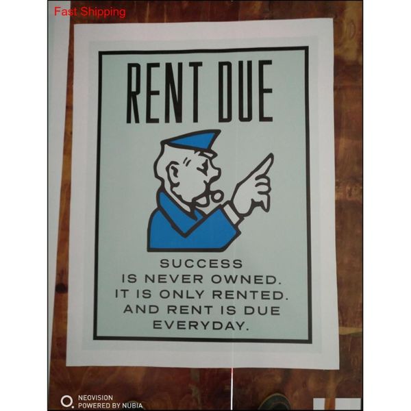 Peintures sans cadre Alec Monopoly Rent Due HD Toile Imprimer Home Decor Wall Art Paintin QYLSRH Emballage20103191