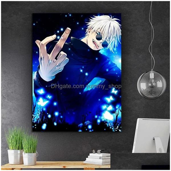 Peintures sans cadre HD imprimé Gojo Satoru mur garçons chambre décor peinture toile affiche cadeau livraison directe maison jardin arts artisanat Dhagp