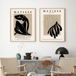 Schilderijen Vintage Canvas Schilderij Abstract Henri Matisse Posters Naakt Wall Art Feminist Floral Print Picture Woonkamer Home Decor