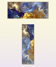 Peintures Wangart Couleurs abstraites Unreal Toile Affiche Bleu Paysage Mur Art Peinture Salon Mur Suspendu Mode QylUII packi7003203