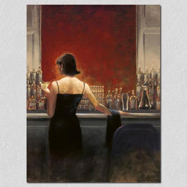 Pinturas Mujer Lienzo Arte Brent Lynch Pintura al óleo Salón de noche Pintado a mano Retrato Arte moderno Alta calidad