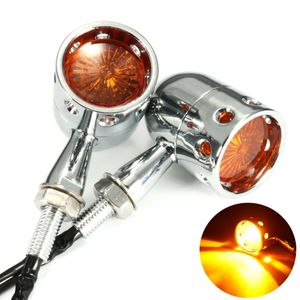 Paire 12V Motorcycle Amber Turn Signal Indicator Light Hollow Lampe