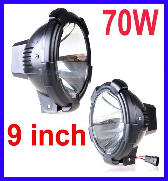 PAR 9quot 70W POTENCIA HID XENON LUZ DE CONDUCCIÓN SUV ATV SPOTFLOOD BEAM CAMIÓN TODOTERRENO 932V 3200lm NEGRO7390088