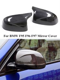 Par Auto Car Rearview Side Wing Mirror Cover Trim para BMW X3M X4M X5M X6M F95 F96 F97 F98 Carbon Fiber Shell