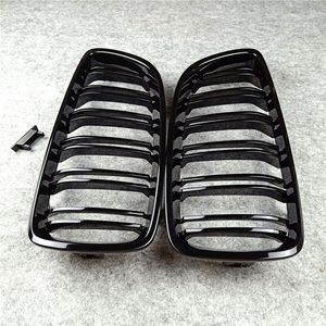 Pair Dual Line Glossy Black Mesh Grill Grille for 4 Series F32 F33 F36 F80 F82 F83 Racing Grilles Grills 2013+