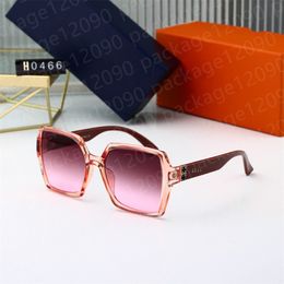 par de gafas de marca Moda Verano Playa Gafas de sol de lujo 0466 Diseñador Overszie Goggle Gafas de sol para hombre Mujer UV400 Gafas de realidad de calidad superior Negro con caja