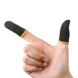 Paire de doigts de jeu en fibre respirante pour les jeux Anti-sueur Écran tactile Cots Cover Sensitive Mobile Jetable Glo2855