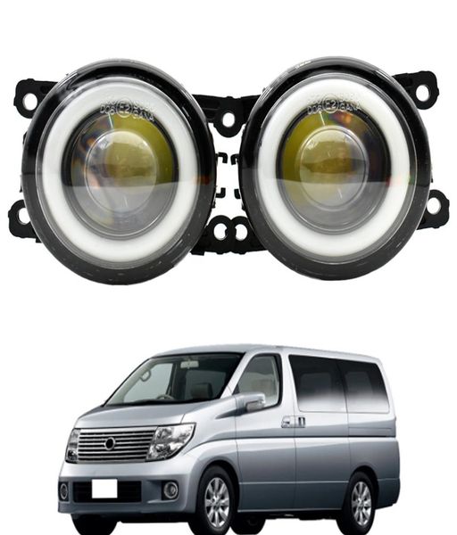 Par de luces LED antiniebla delanteras para Nissan Elgrand Highway Star E51 2004-2010 Angel Eye DRL luces de circulación diurna 2380050