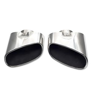 Paar Zilver Enkele Uitlaatdemper Pijp Voor B MW X5 2008-2013 Rvs Achter Terug Uitlaten Auto Accessories250H