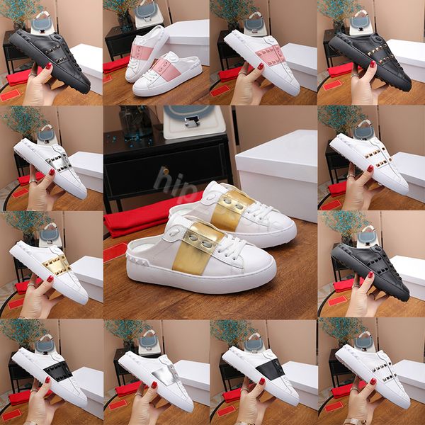 Par de zapatillas Moda para mujer Espárragos con espalda abierta Untitled Slide Mule Sneaker Hombres Zapatos Desgastes de goma Diseñador de lujo Sandalias casuales Tamaño 34-45