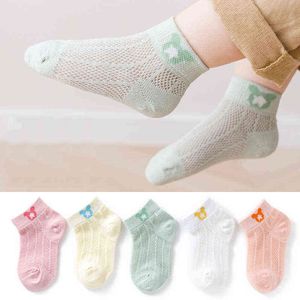 Paren lente zomer katoen kinderen sokken cartoon ademende dunne mesh baby zachte laars sokken voor jongens meisjes jaar J220621