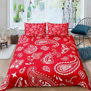 Paisley Bandana imprimé 2 3 pièces housse de couette ensembles de literie avec taie d'oreiller couvre-lit de luxe simple pleine reine King Size H0913260V