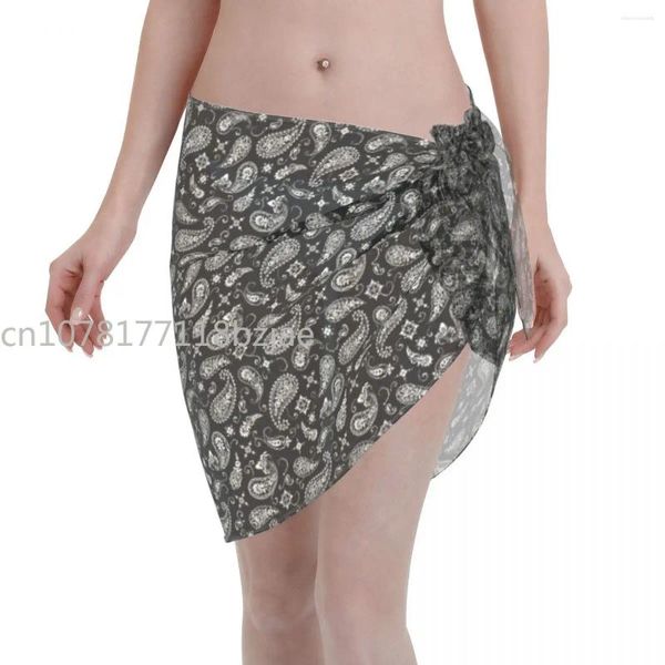 Paisley Sexy Women Cover Up Up Wrap Mailwear Swimwear Pareo Sarong Beachwear See Through Bikini Ups Jirt Swimsuit