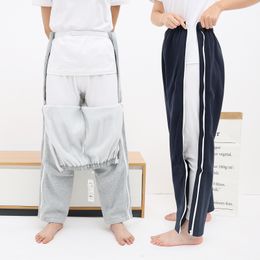 Pantalon de pyjama fracture pantalon de soins postopératoires printemps et paralysie d'automne au lit du vieil homme plâtre de jambe facile à porter pantalon