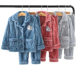 Pyjama's 1-12 jaar Winter Jongens Meisjes Dikkere pyjama Set Baby Flanel Fleece Outfits Warm Tieners Kindernachtkleding Nachtkleding Homewear Set 231120