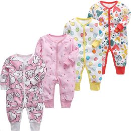 Pyjama's 1/2 stuks babymeisje pyjama lange mouwen geboren jongen rompertjes 0-24 maanden baby deken dwarsliggers katoen peuter onsies babykleding 231117