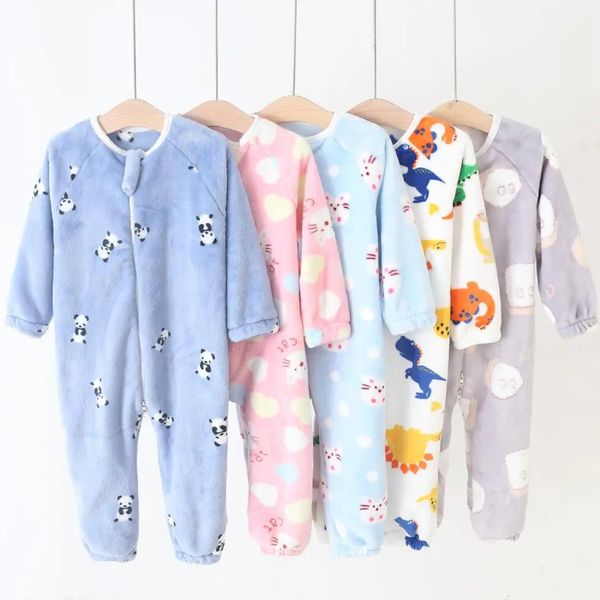 Pyjamas d'hiver en flanelle pour enfants de 1 à 5 ans, sacs de couchage, barboteuse pour garçons et filles, costumes, vêtements de maison, 231110