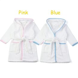 Пижамы из 100 хлопка, белые махровые халаты с завязками, унисекс, детская одежда для сна для девочек, банные комплекты для мальчиков 231118