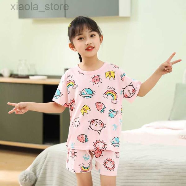 Pyjamas 2 6 8 10 Ans Enfant Garçon Fille Pyjamas Coton Vêtements De Nuit Tops Pantalons Ensembles De Vêtements pour Adolescentes Filles Arc-En-Pyjama Enfants Chat Pijamas