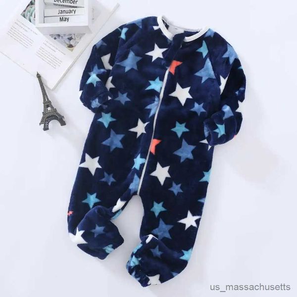 Pijamas 2022 Otoño Invierno Saco de dormir de franela Lindo traje de invierno para niños Pijamas suaves de una pieza para bebé Pelele antipatadas para niña
