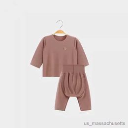 Pyjamas 2023 automne hiver nouveau-né bébé garçons pyjamas polaire à manches longues sous-vêtements chauds lâche PP pantalon costume enfant en bas âge garçons vêtements de nuit R231108