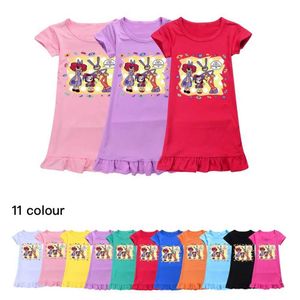 Pyjama's Amazing Digital Circus Girl Dress Nieuwe Summer Childrens Cartoon Pyjamas Jeugdavondjurk Baby Night Dress Childrens Clothingl2405