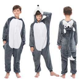 Pyjamas Animal Loup Lion Licorne Onesie Enfants Costume Combinaison Kigurumi Pyjama Licorne pour Enfants Bébé Filles Pyjamas Garçons Vêtements De Nuit 231026