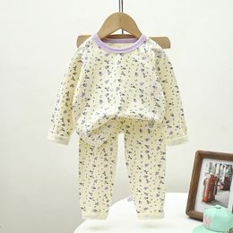 Pijamas outono crianças roupa interior dos desenhos animados algodão inverno salão meninos e meninas lazer quente 231121