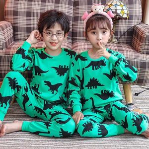 Pyjama's herfst winter babymeisje kleren dinosaurus pyjama sets jongens pyjama's kinderen huiskleding katoen nachtkleding kinderen thuis kleding pijama's t240509