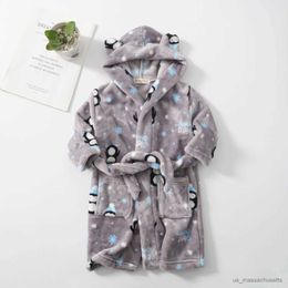 Pyjamas Automne Hiver Bébé Enfants Vêtements De Nuit Robe Flanelle Peignoir Chaud Pour Filles Garçons Pyjamas 4-12 Ans Adolescents Robe De Chambre Pour Enfants