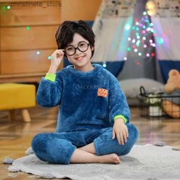 Pijamas Otoño Invierno Pijamas de Terciopelo de Franela para niños Bebé Espesar Pijamas para niños Grandes para Adolescentes Pijamas de Navidad para niñas Conjuntos de Pijamas para niños