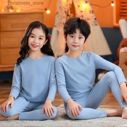 Pijamas Otoño Invierno Ropa interior para niños Trajes Calzoncillos largos Cálido Lana de alta calidad Cachemira Conjuntos de ropa para niños para niños Niñas 100-160 cm