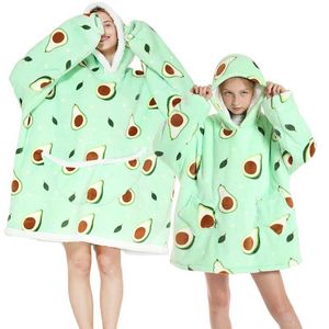 Pajamas Avocado Imprimé à sweat à sweat surdimensionné couverture en laine femme et hommes pyjamas pyjamas pyjamas sherpa couvertures familiales Pajamasl2405
