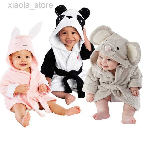 Pijamas para bebés y niños, pijamas para niños, Panda, ratón, conejo, bata de baño, ropa de casa para bebés, bata con capucha para niños y niñas, toalla de playa
