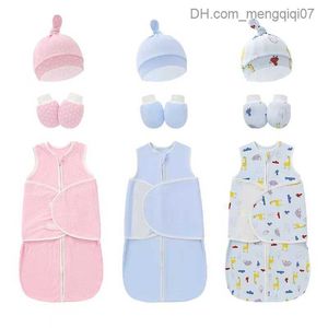 Pyjamas Baby Coton Covers de 0 à 6 mois sacs de couchage bébé coton coton coton bébé coton coton chapeaux gants z230811