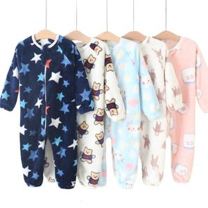 Pyjamas bébé pour garçons filles épais pyjama chaud automne enfants flanelle Onesies combinaisons hiver enfants couverture de dessin animé vêtements de nuit 221125