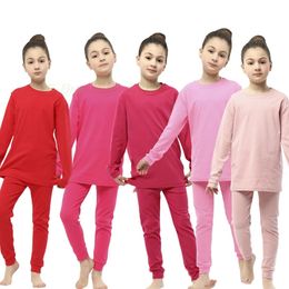 Pyjama's Babymeisjes Roze Rode Kleur Kleding Past Kinderen 100% katoen Homewears Pyjamasets voor peuters Tiener Nachtkleding Kinderpyjama's 231020