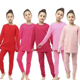 Pyjama's babymeisjes roze rode kleur kleding pakken kinderen 100 katoenen woningweren pyjama sets voor peuters tiener slaapkleding kinderen pyjama's 220922