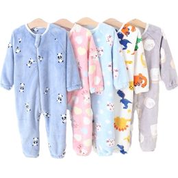 Pyjamas baby pyjama's voor jongens meisjes dikke warme pyjama herfst kinderen flanel onesies jumpsuits winter kinderen cartoon deken slaapkleding 220927