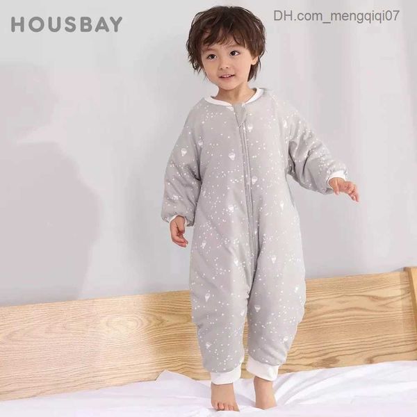 Pyjamas Baby Sleeping Sac mignon Fleur Imprimé pyjamas pour enfants 2.5tog Winter Winter Sac de couchage chaud 1 à 4 ans Z230811