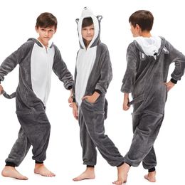 Pyjama's Grote Jongens Meisjes Nachtkleding Dieren Eenhoorn Pyjama's Kigurumi Cartoon Onesies Kinderpyjama's Nachtjapon Wolf Panda Anime Deken Overalls 231027