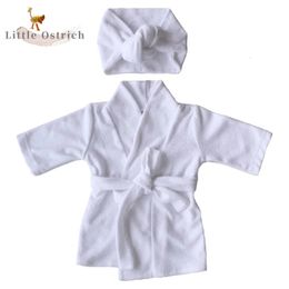 Pyjama geboren babyjongen meisje gewaadset 100% katoenen badstof badstof babybadjas met capuchon slaapjas met hoofddeksel thuispak 9M-2Y 231006