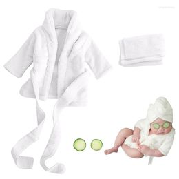 Pyjama's geboren Pography Props Bathrobe Wikkel voor hoofdhoofddoek Plastic komkommer plak set baby jongens meisjes kostuum