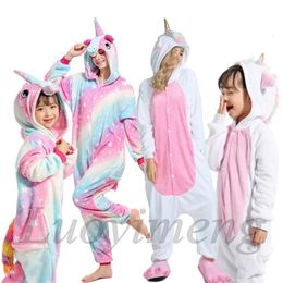 Pyjamas Garçons Filles Kigurumi Pyjama Ensembles Panda Licorne Pyjamas Pour Femmes Pijimas Onesie Adultes Animaux Vêtements De Nuit Hiver Chaud Pyjamas Enfants 231101