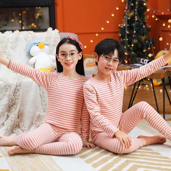 Pijamas Pijamas para niños y niñas Ropa interior térmica de invierno Ropa para niños Ropa de dormir Conjuntos de pijamas cálidos para niños 2 4 5 6 8 10 12 14 años