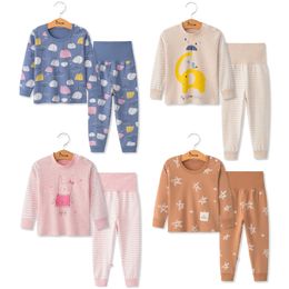 Pyjama's kinderen 2 st Cartoon met lange mouwen Kinderen slaapkleding babymeisjes slaappakken herfst katoenen kind pyjama's jongen nachtkleding 220922