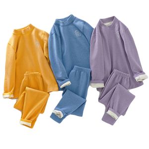 Pyjamas Kinderen Autumn Winter Pyjamas Sets jongensmeisjes thermisch ondergoed pak kinderkleding tieners slaapkleding outfits casual warme toppants 230306