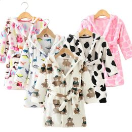 Pyjama Kinderen Badjassen Flanel Winter Kinderen Nachtkleding Gewaad Baby Pijamas Nachtjapon Voor Jongens Meisjes 10 2 Jaar Babykleertjes 231118