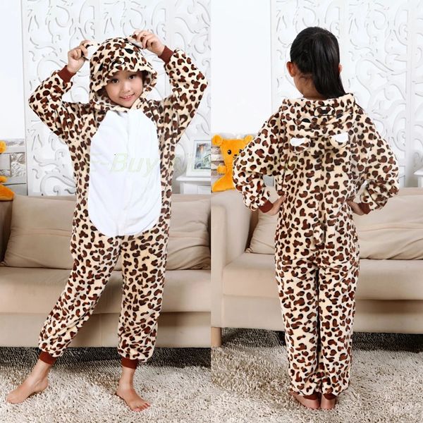 Pyjamas enfants dessin animé léopard Kigurumi vêtements de nuit à capuche vêtements de maison pyjamas enfants Onesie Cosplay Costumes garçons filles licorne pyjamas 231012